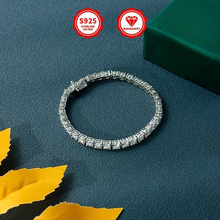 S925 Silver Tennis Bracelet Moissanite Inlay Half Carat