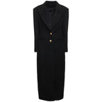 Elegant And Capable Slim-fit Single-row Two-button Women's Extended Coat