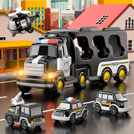 5 In 1 Police Cars Toys For Boys And Girls 3 Plus Light