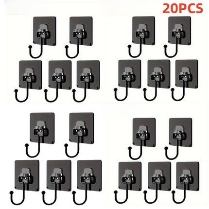 20 Pack Heavy Duty Adhesive Hooks Nail Free Wall Hangers