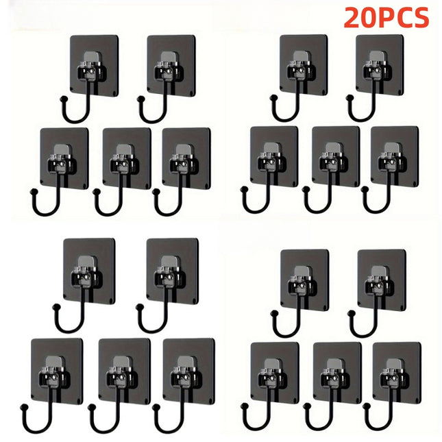 20 Pack Heavy Duty Adhesive Hooks Nail Free Wall Hangers