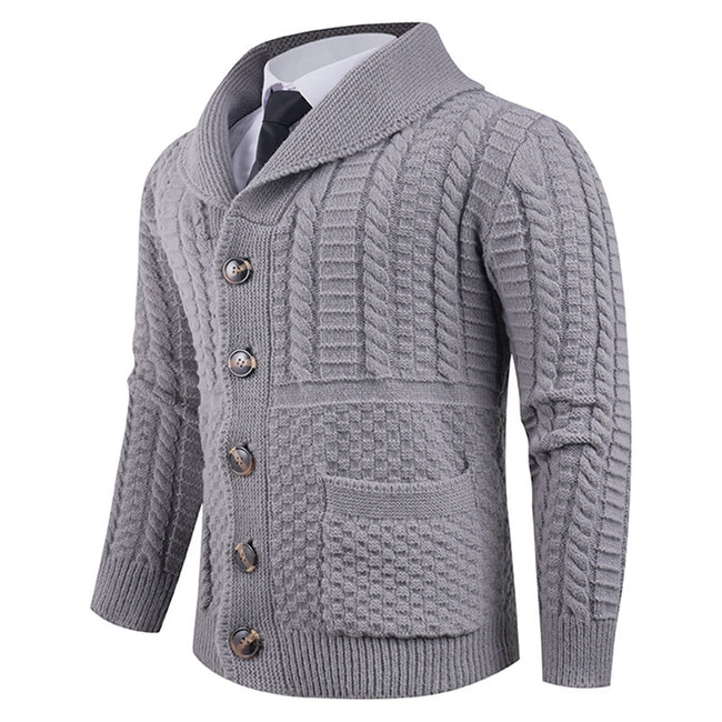 New Men's Long-sleeve Cardigan Sweater Coat Plus-sized Main Image