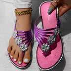 Floral Pattern Flip Flops Comfortable Casual Summer Beach Slippers