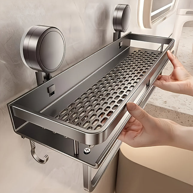 Suction Cup Shower Organizer Wall Mounted Storage Rack