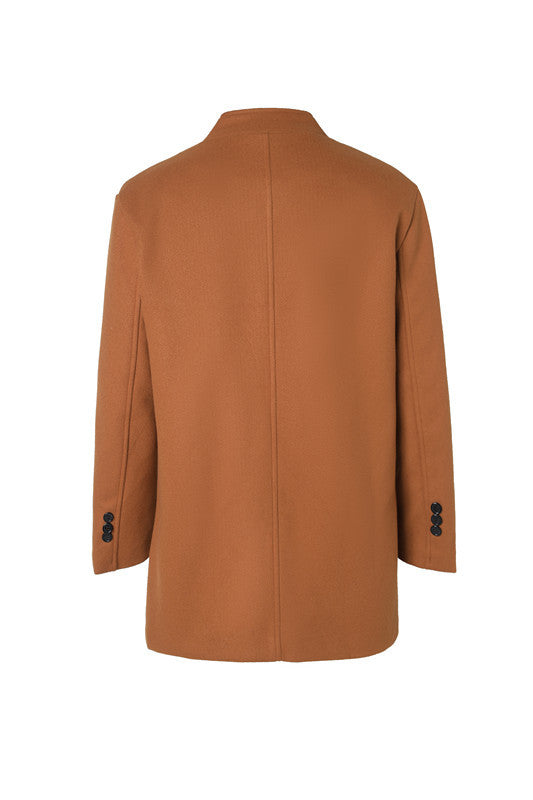 A Solid-color, Form-fitting Woolen Coat For Middle-aged And Young Men In Autumn Main Image