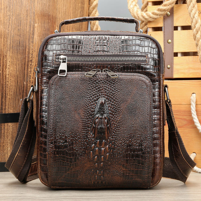 Genuine Leather Shoulder Messenger Bag Vintage Crazy Horse Hover Image