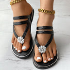 Floral Pattern Flip-Flops Comfortable Casual Summer Beach Slippers - Anklet Not Included