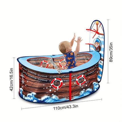 Pirate Ship Kids Play Tent Durable Polyester Beach Nautical