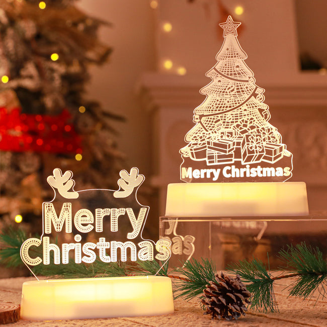 Christmas Decoration 3D Lamp Acrylic LED Night Lights New Year Valentines Day Christmas Kids Gift Christmas Ornaments Hover Image