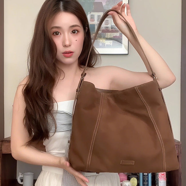 Large Capacity Simple Soft Leather High-grade Suede Messenger Bag Main Image