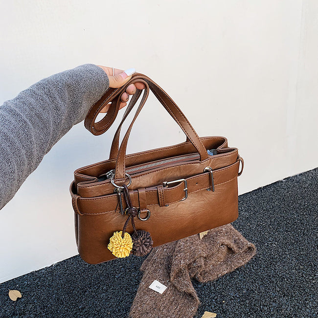 Women's Retro Belt Buckle Shoulder Bag High-grade Sentong Qin Hover Image