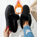 Round Head Thick Bottom Velvet Padded Plus Size Women's Snow Boots