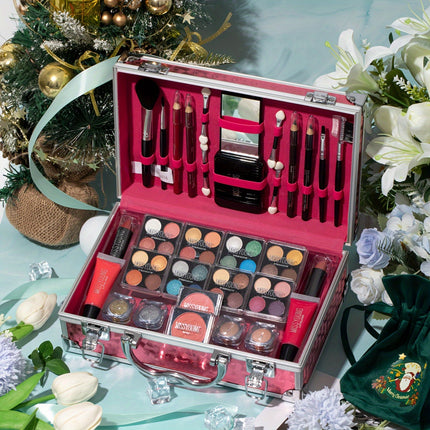 Pink Portable 25pc Makeup Kit With Lip Gloss Blush Travel