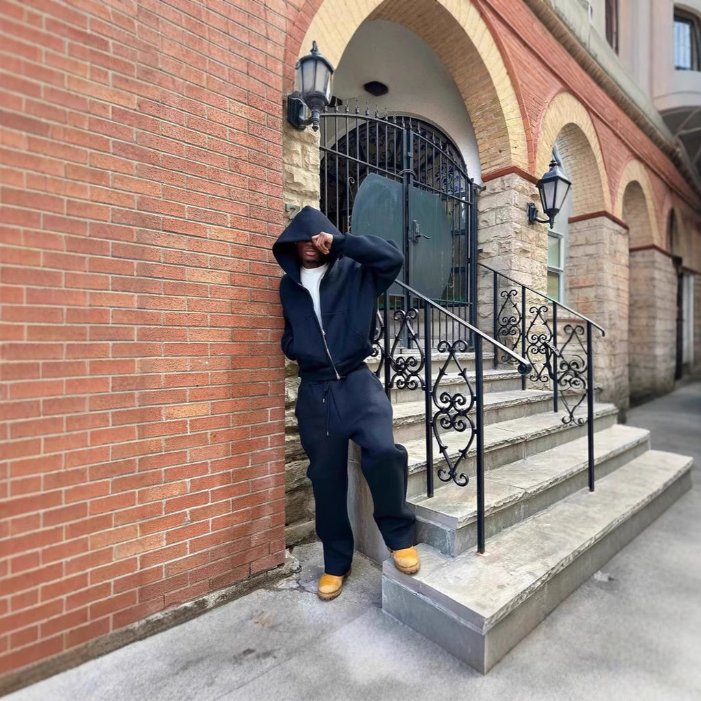 Retro Trend Casual Sports Casual Hoodie Sports Trousers Suit