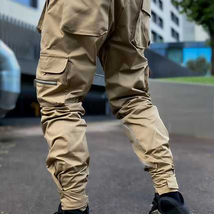 Tide Brand Mens Cargo Pants Reflective Multi Pockets Loose