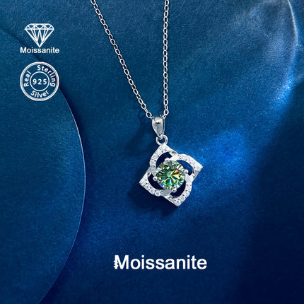 1 Carat S925 Silver Colorful Moissanite Windmill Pendant