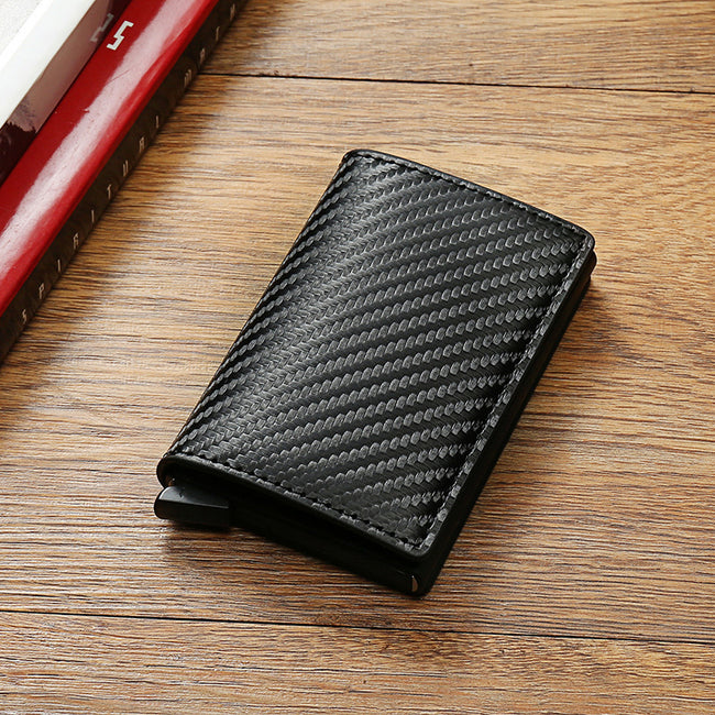 RFID Carbon Fiber Men's Wallet Aluminum Alloy Hover Image