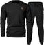 Men's Sports Casual Versatile Round Neck Sweater Set