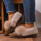 Cotton-padded With Velvet Lightweight And Comfortable Skin-friendly Plush Comfortable Versatile Women's Shoes