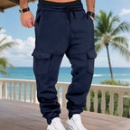 Fleece-lined Multi-pocket Cargo Outdoor Sports Casual Pants