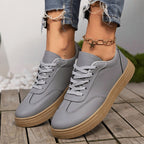 New Casual Fashion Running Women's Korean-style Flat Lace-up White Shoes