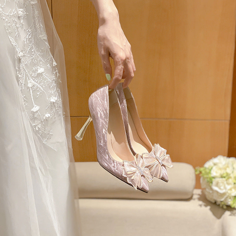 Pointed High Heels Female Silver