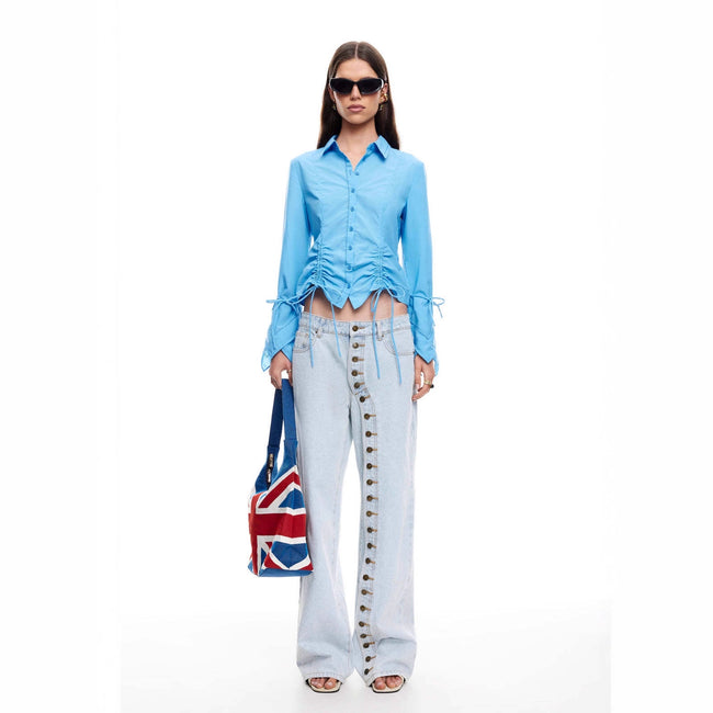 European And American Style Multi-button Women's Jeans Hover Image
