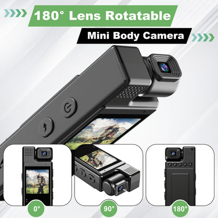 Small Body Camera 180 Degree Rotating Lens Sports Recording