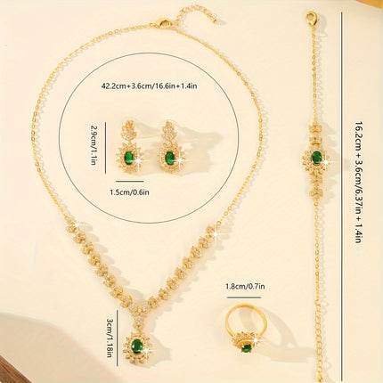 Flame Design Jewelry Set 5 Piece Cubic Zirconia For Women