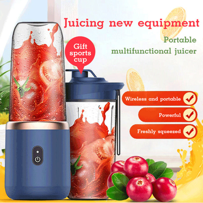 6blade Portable Blender Mini Juicer Cup Extractor Smoothie USB Charging Fruit Squeezer Blender Food Mixer Ice Crusher Portable Juicer Machine Hover Image