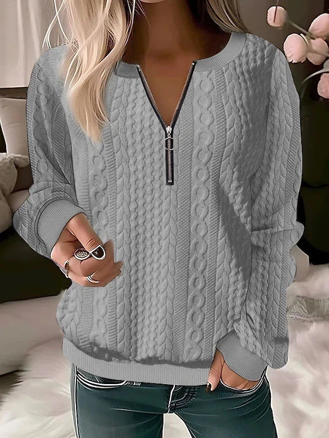 European And American Zipper Sweater Women's Coat Cardigan