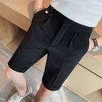 Contrast Color Fashion All-match Neapolitan Style Slim White Shorts