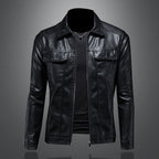 Men's Lapel Biker's Leather Jacket Slim Fit