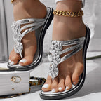 Floral Pattern Flip Flops, Comfortable And Casual Summer Beach Slippers