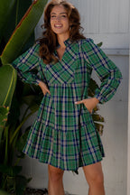 Women's Leisure Pullover Printed Plaid Dress