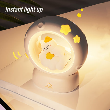 Bedside Cat Night Light USB Rechargeable Dimmable Lamp