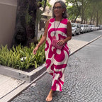 New V-neck Printed Sleeveless Dress Casual