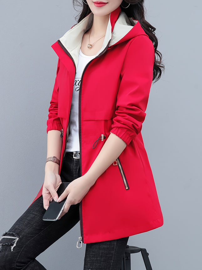 Zip Up Hoodie Windbreaker Jacket Casual Long Sleeve Spring
