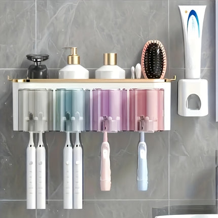 No Drill Toothbrush Holder With Suction Cup 2 3 4 Black