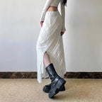 French Elegant Lace Jacquard Twill Skirt