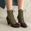 Retro British Style Cone-shaped Heel Martin Boots