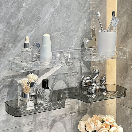 No Drill Suction Cup Wall Mounted Bathroom Shelf Organizer