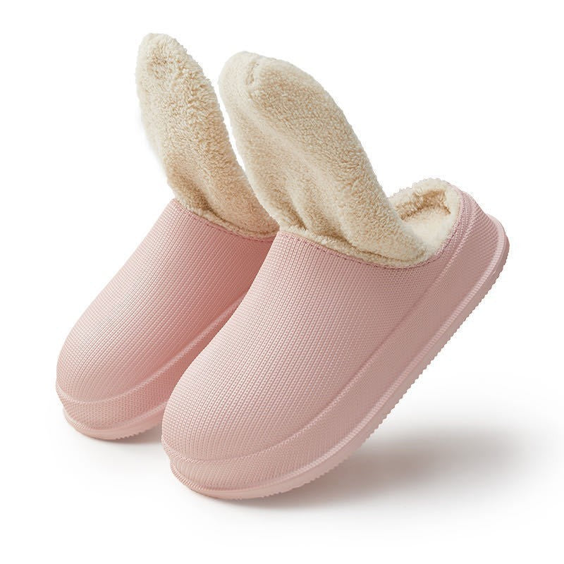 Large Size Men's And Women's Waterproof Non-slip Warm Cotton Slippers
