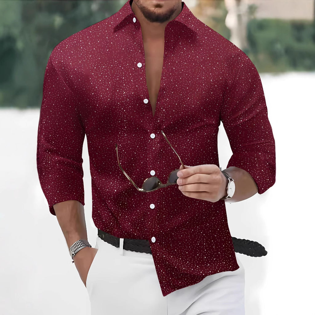 Polka Dot Bronzing Printed Casual Long Sleeve Shirt