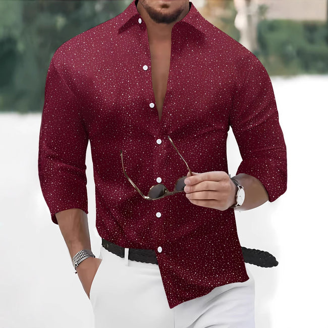 Polka Dot Bronzing Printed Casual Long Sleeve Shirt Main Image