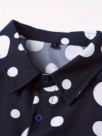 A Casual And Versatile Long-sleeved Shirt With Polka Dot Prints For Teenagers And Men