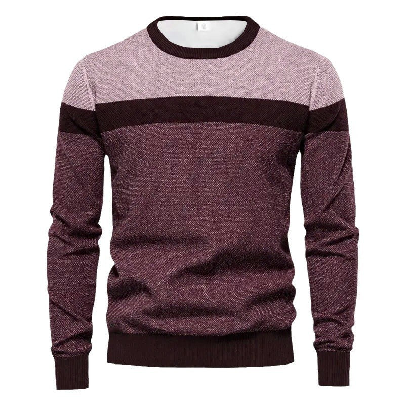Men's Same 3d Printing Youth Striped Pullover Bottoming Shirt