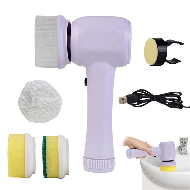 Electric Cleaning Brush 4 In 1 Spinning Scrubber Handheld Electric Cordless Cleaning Brush Portable Main Image