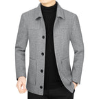 Men's Lapel Woolen Jacket Business Casual Jacket