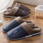 Winter Oversized Cotton Slippers Male PU
